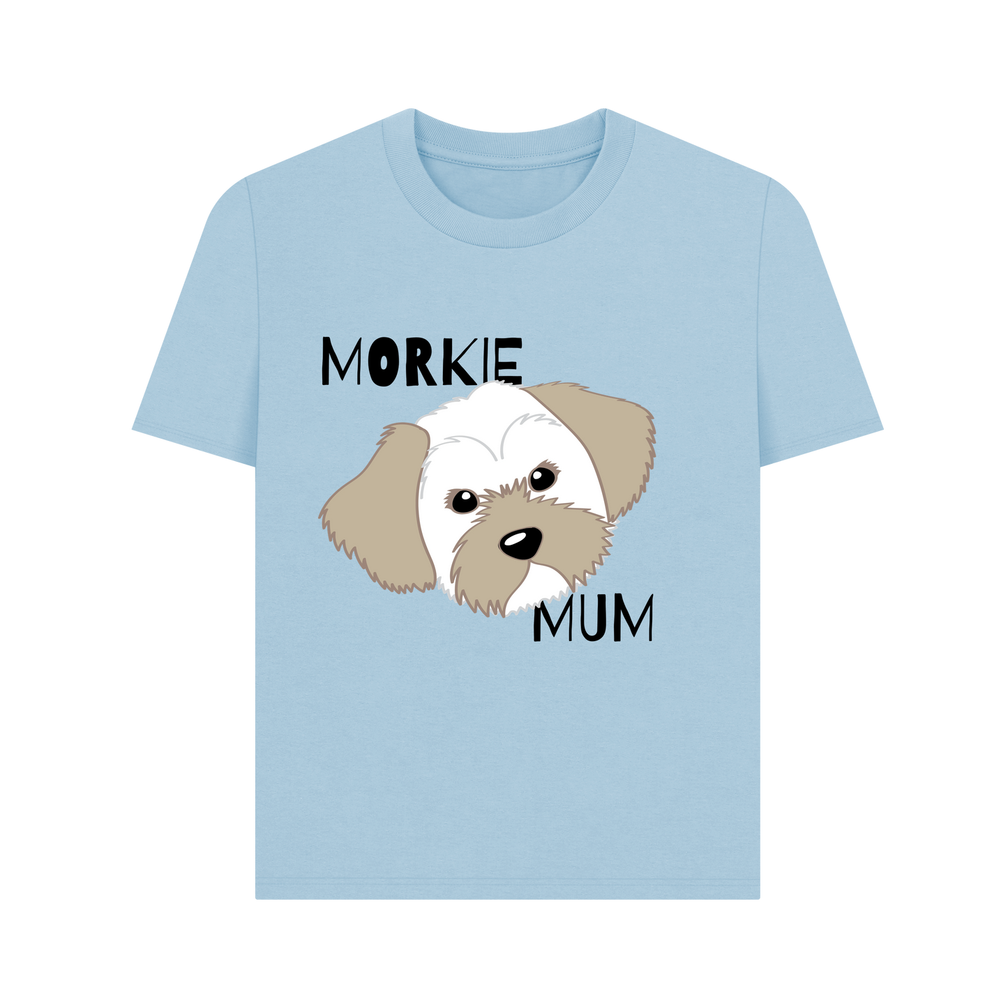 Milky Blue Printed T-shirt Front