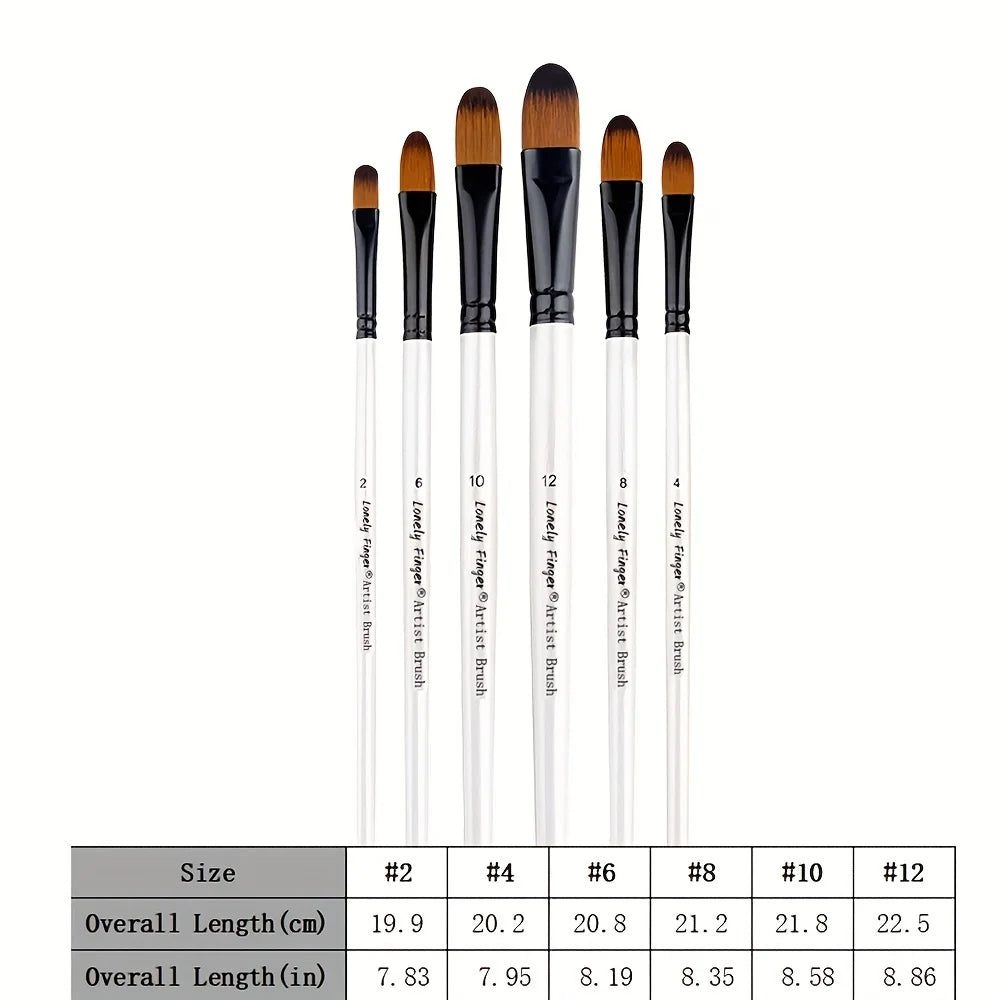 6pcs Artist Paint Brushes Set Artist Paintbrushes For Acrylic Oil Watercolour Acrylic Painting For Body Face Rock Canvas