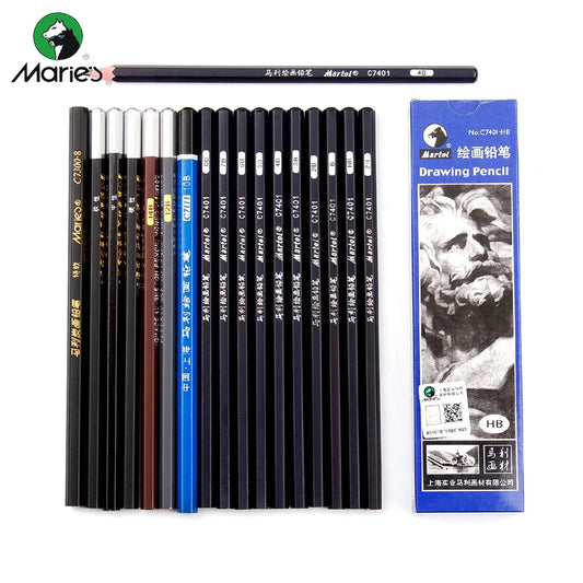 Maries Black Sketch Pencil Professional Drawing Pencil HB 2H B 2B 3B 4B 5B 6B 7B 8B 10B 12B 14B Art Stationery Supplies