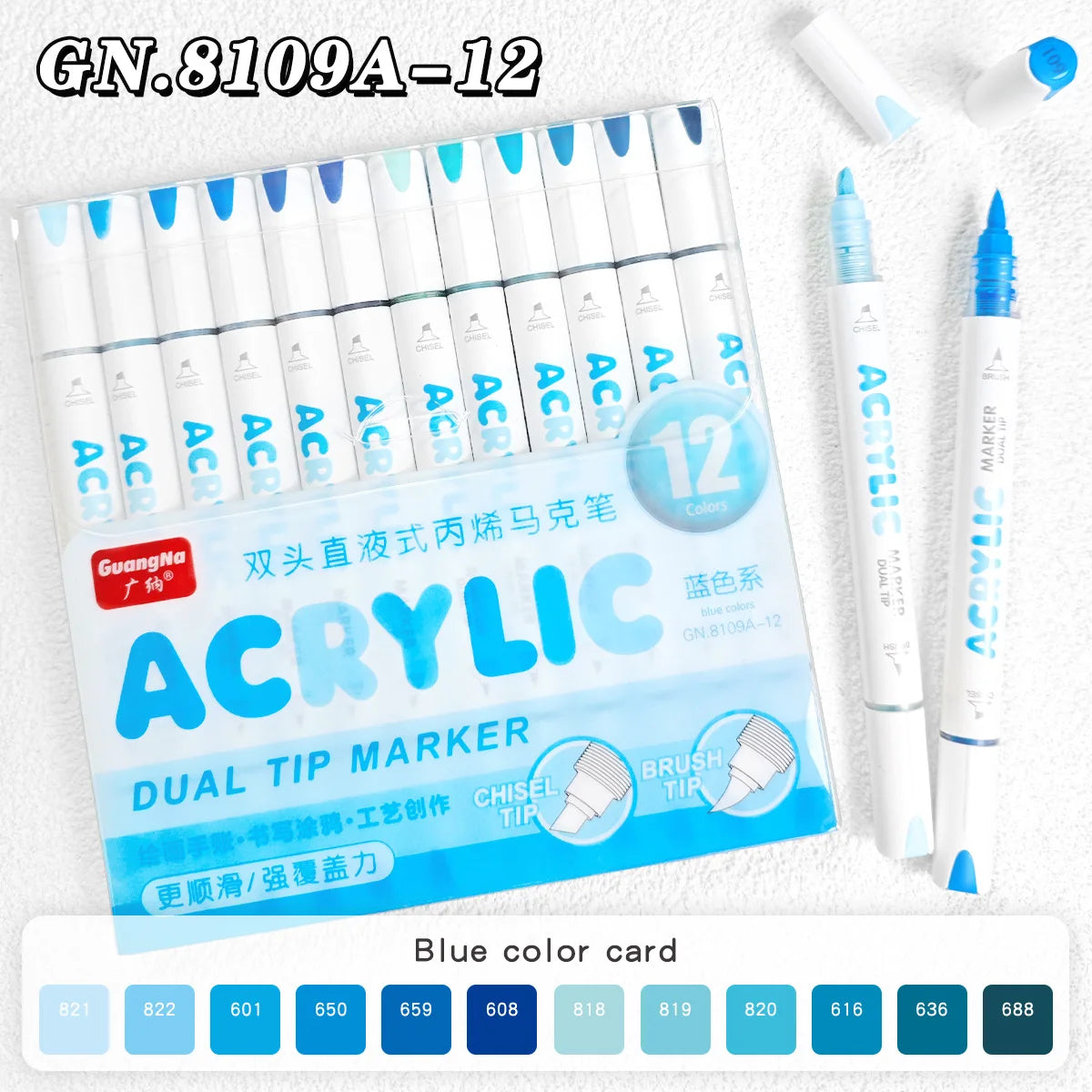 Acrylic Paint Markers Brush Tip 12/24/36/72 Colours Direct Ink Waterproof Flexible Tip Art Pens for Rock Painting Wood Fabric Egg
