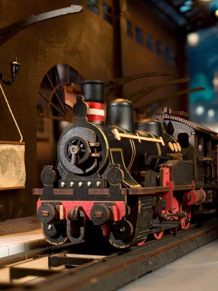 Robotime Steam Train Model Kits 3D Wooden Puzzles Home Decor Craft Gifts for Adults Men Boys Girls