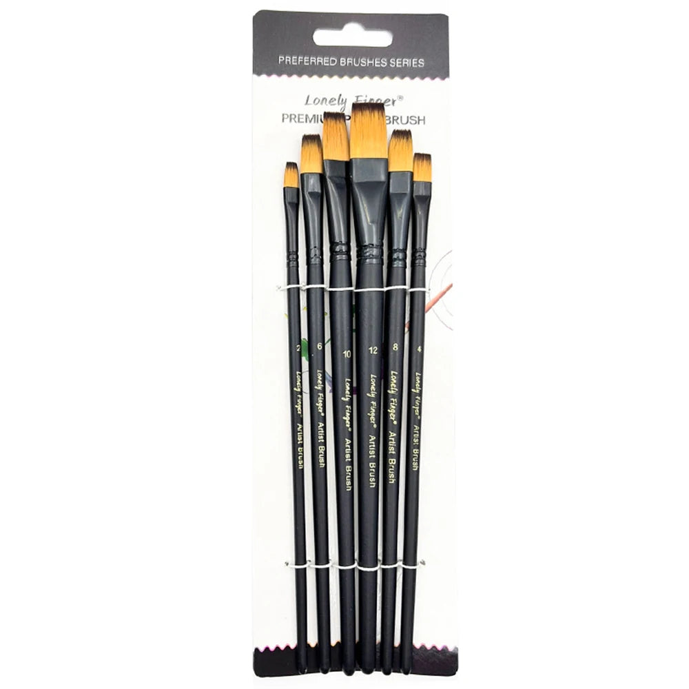 6pcs Artist Paint Brushes Set Artist Paintbrushes For Acrylic Oil Watercolour Acrylic Painting For Body Face Rock Canvas