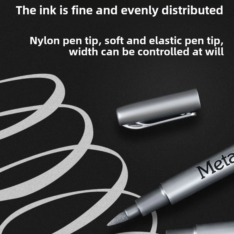 4/6pcs Metallic Permanent Marker Pens – Waterproof Gold & Silver Ink for Resin Molds, DIY Crafts & Art Projects