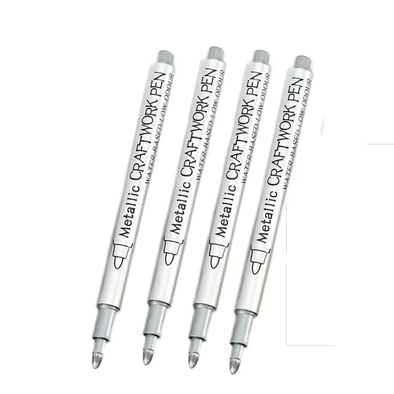 4/6pcs Metallic Permanent Marker Pens – Waterproof Gold & Silver Ink for Resin Molds, DIY Crafts & Art Projects
