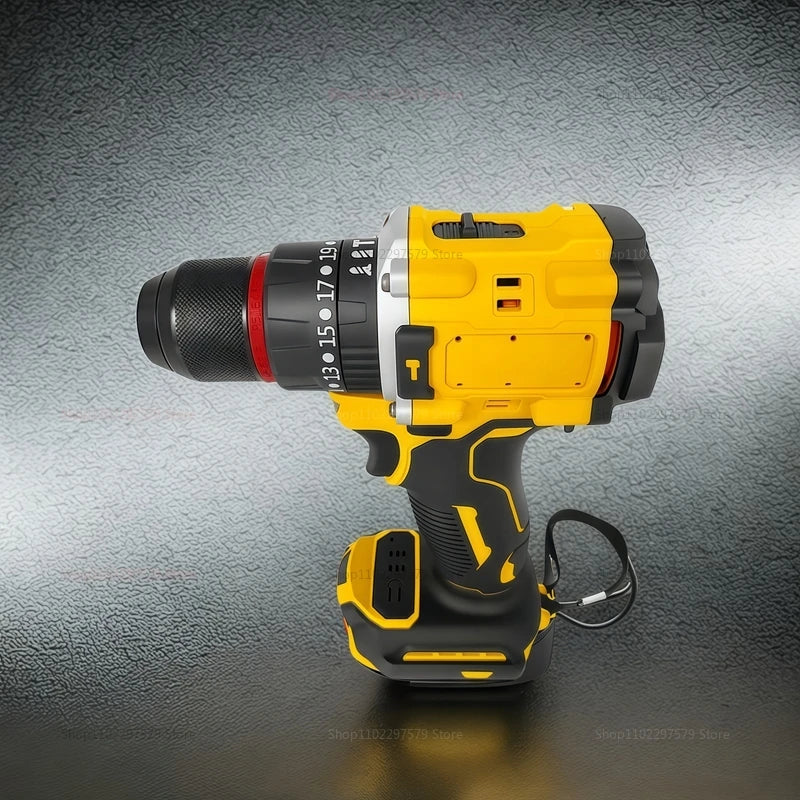 Cordless Brushless Impact Drill Electric Screwdriver Multi-Function Hand Tool Compatible with Dewalt 20V Battery pin for Home