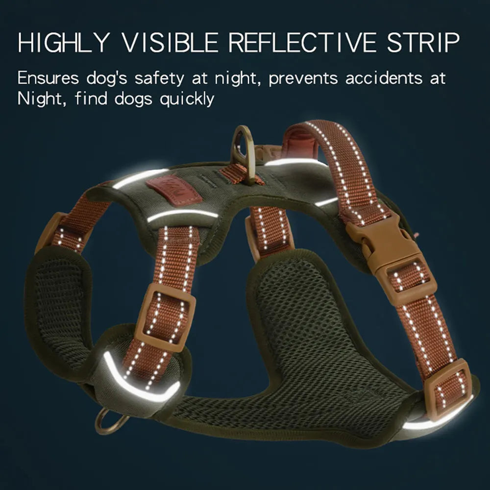 HP308--Reflective Durable Pet Harness,Adjustable webbing make the harness Well-fitting for dogs.Soft mesh under the fabric.
