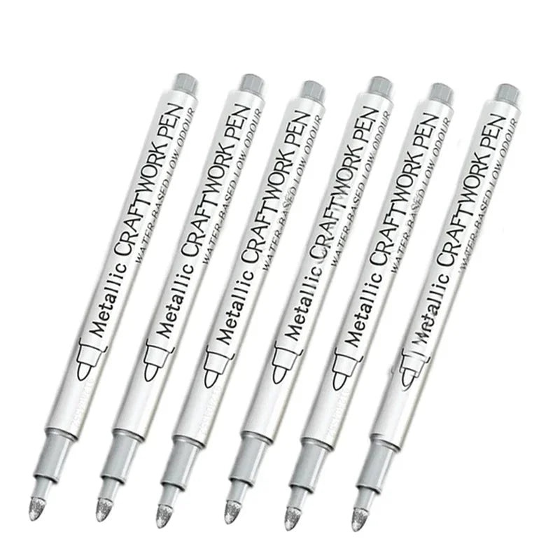 4/6pcs Metallic Permanent Marker Pens – Waterproof Gold & Silver Ink for Resin Molds, DIY Crafts & Art Projects