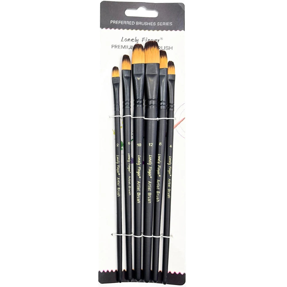 6pcs Artist Paint Brushes Set Artist Paintbrushes For Acrylic Oil Watercolour Acrylic Painting For Body Face Rock Canvas