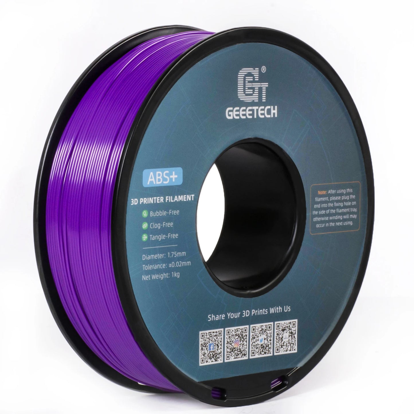 Geeetech ABS 3D Filament 1.75mm 1KG plastic, 3D Printer Material, Tangle-Free, Non-Toxic, Vacuum Packaging White Black