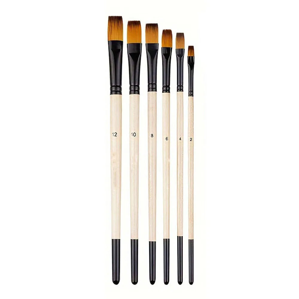 6pcs Artist Paint Brushes Set Artist Paintbrushes For Acrylic Oil Watercolour Acrylic Painting For Body Face Rock Canvas