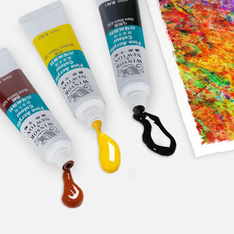 WINSOR&NEWTON 12/18/24 Colours Professional Acrylic Paints Set 10ml Hand Painted Wall Painting Textile Paint Brightly Coloured
