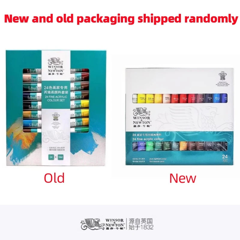 WINSOR&NEWTON 12/18/24 Colours Professional Acrylic Paints Set 10ml Hand Painted Wall Painting Textile Paint Brightly Coloured
