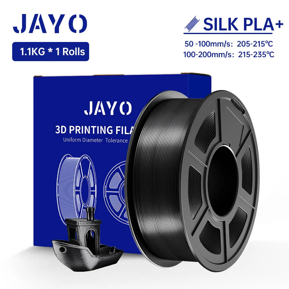 JAYO SILK PLA + Filament 1.75mm SILK PLA Plus Filament 1.1KG Smooth Silky Shiny Surface 3D Filament Fit For FDM Printers