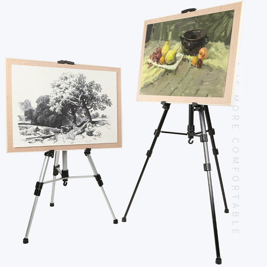 Portable Adjustable Metal Sketch Easel – 50–150CM Foldable Aluminum Stand for Outdoor Painting & Art Supplies