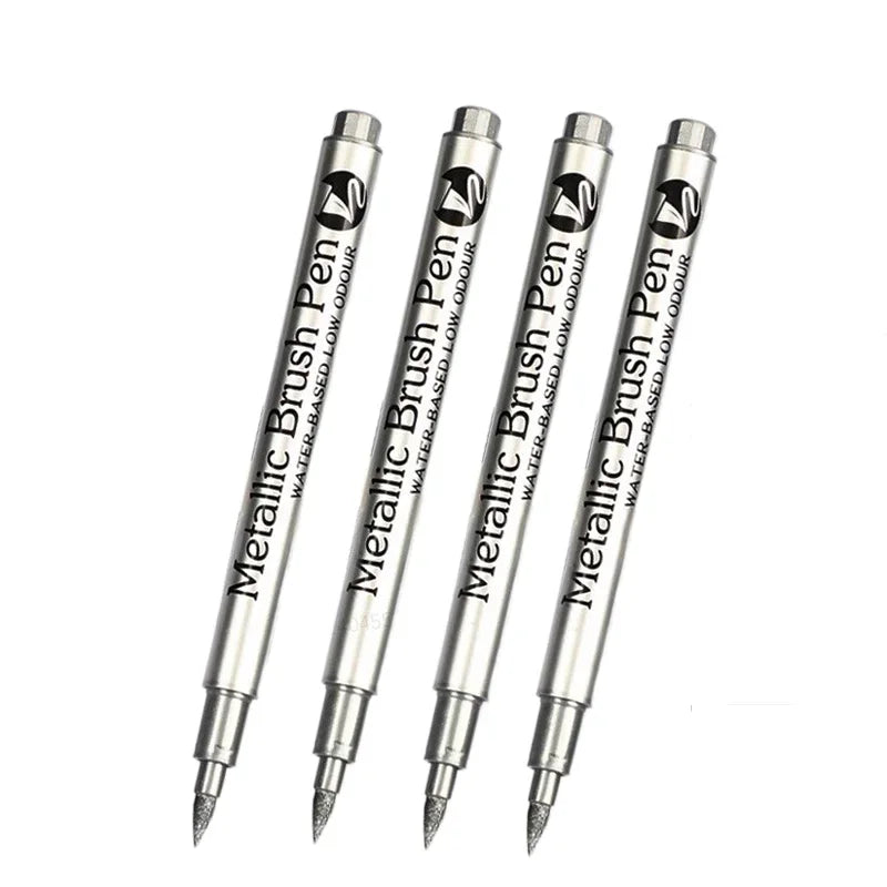 4/6pcs Metallic Permanent Marker Pens – Waterproof Gold & Silver Ink for Resin Molds, DIY Crafts & Art Projects