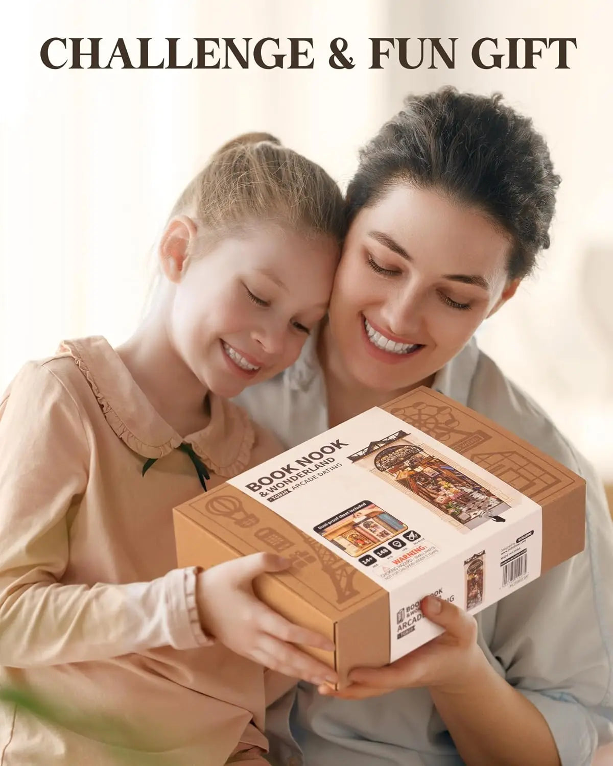 Robotime Arcade Dating Booknook with Dust Cover DIY Miniature Dolls House Kit 3D Wooden Puzzle Bookend Bookshelf Decor Gift