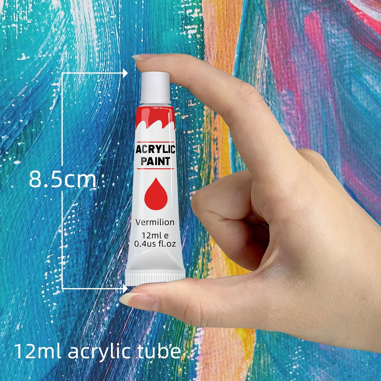Acrylic Paints Set - 12/24 Colours 12ml Art Painting Kit Supplies for Wood, Canvas, Fabric, Rock, Glass - Non-Toxic Acrylic Paint