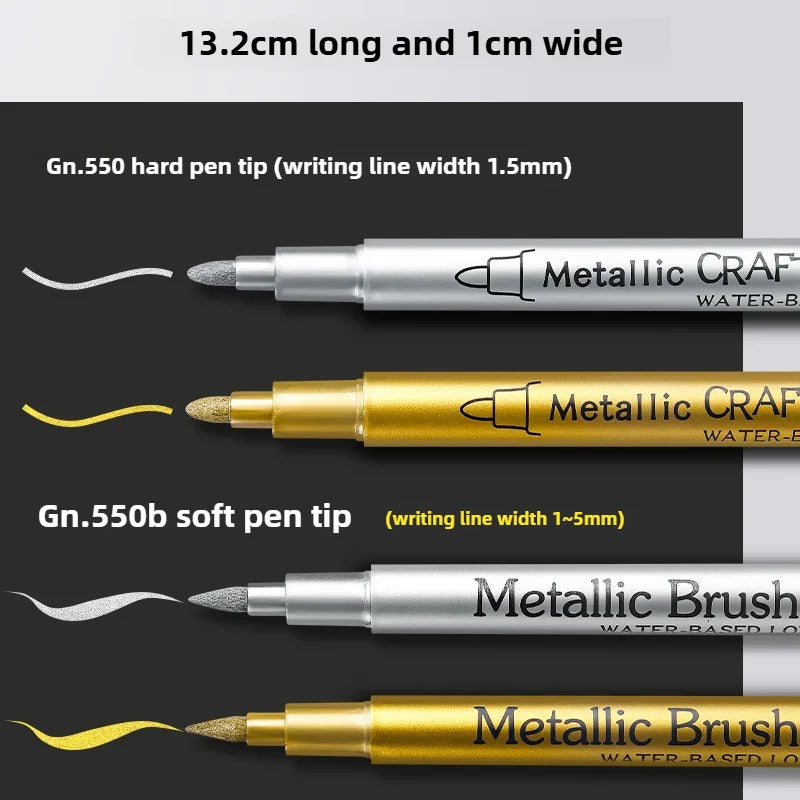 4/6pcs Metallic Permanent Marker Pens – Waterproof Gold & Silver Ink for Resin Molds, DIY Crafts & Art Projects