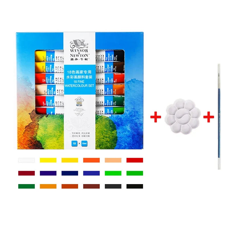 WINSOR&NEWTON Professional Watercolour Painting Paint Fine Smooth High Quality 12/18/24/36 Colors 10ML For Artist Student