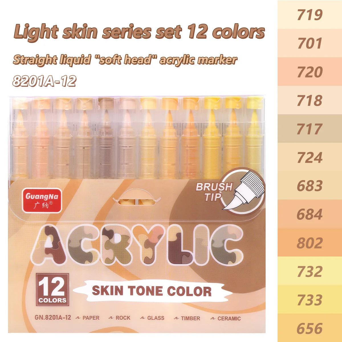Acrylic Paint Markers Brush Tip 12/24/36/72 Colours Direct Ink Waterproof Flexible Tip Art Pens for Rock Painting Wood Fabric Egg