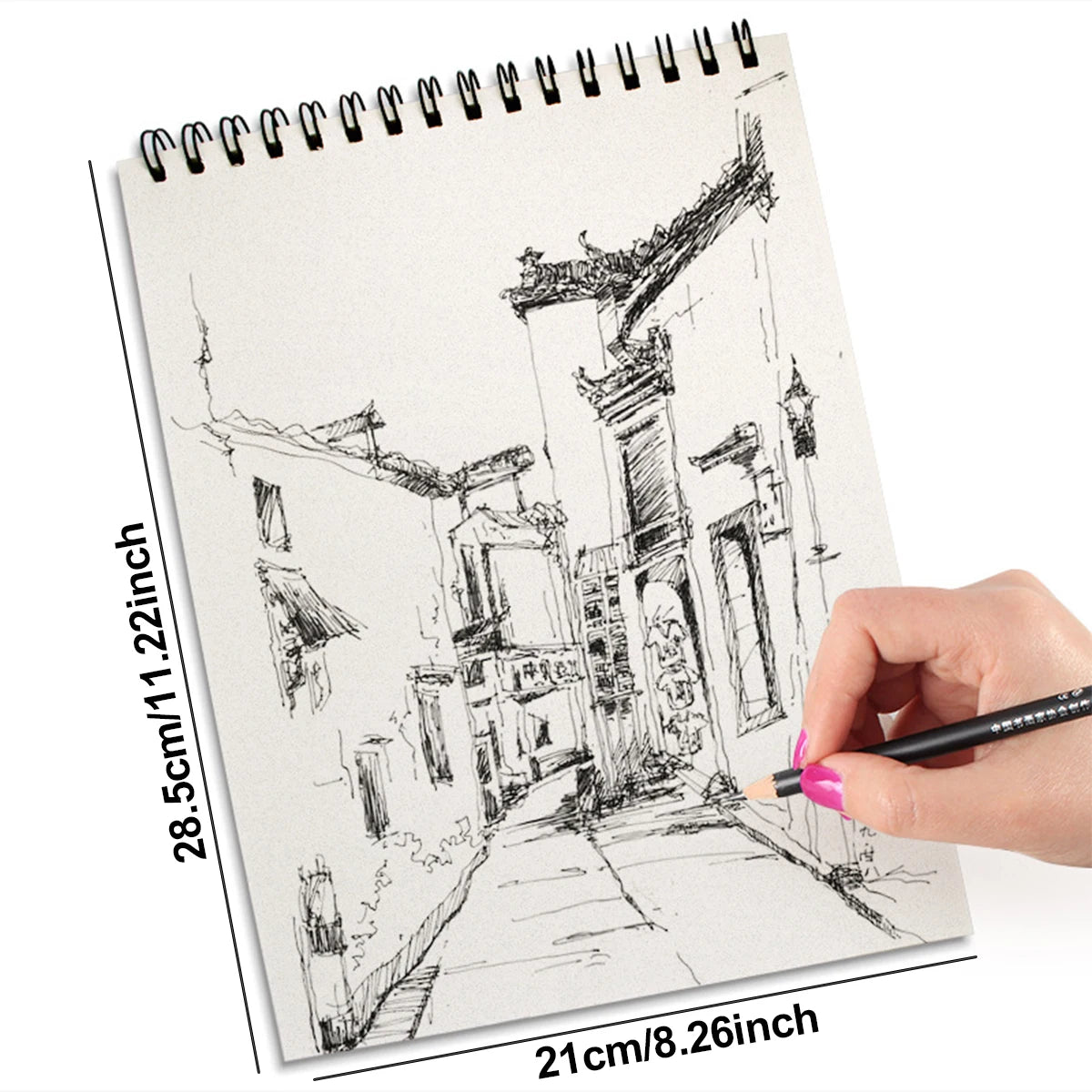 A4 Paper Art Sketch Book, Spiral Coil Book, Office And School Supplies, Drawing Notebook, Stationery,Return To School Season1pc