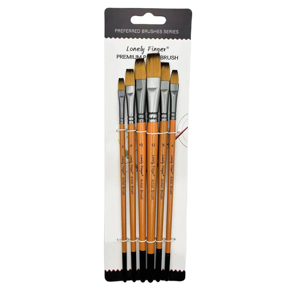 6pcs Artist Paint Brushes Set Artist Paintbrushes For Acrylic Oil Watercolour Acrylic Painting For Body Face Rock Canvas
