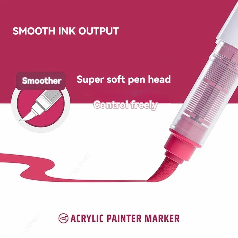 9pcs Acrylic Paint Marker Set – Mixed Colours, Waterproof Pens for Rock, Glass, Shoes, DIY Crafts & Kids Art Projects