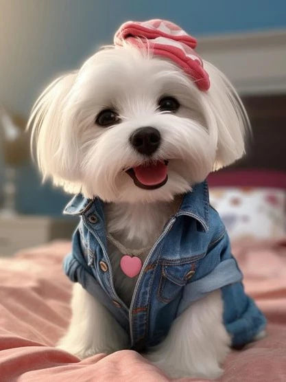 Maltese Dog 5D Diamond Painting Pet Dog Art Portrait DIY Diamond Embroidery Mosaic Animal Oil Painting Room Home Decor