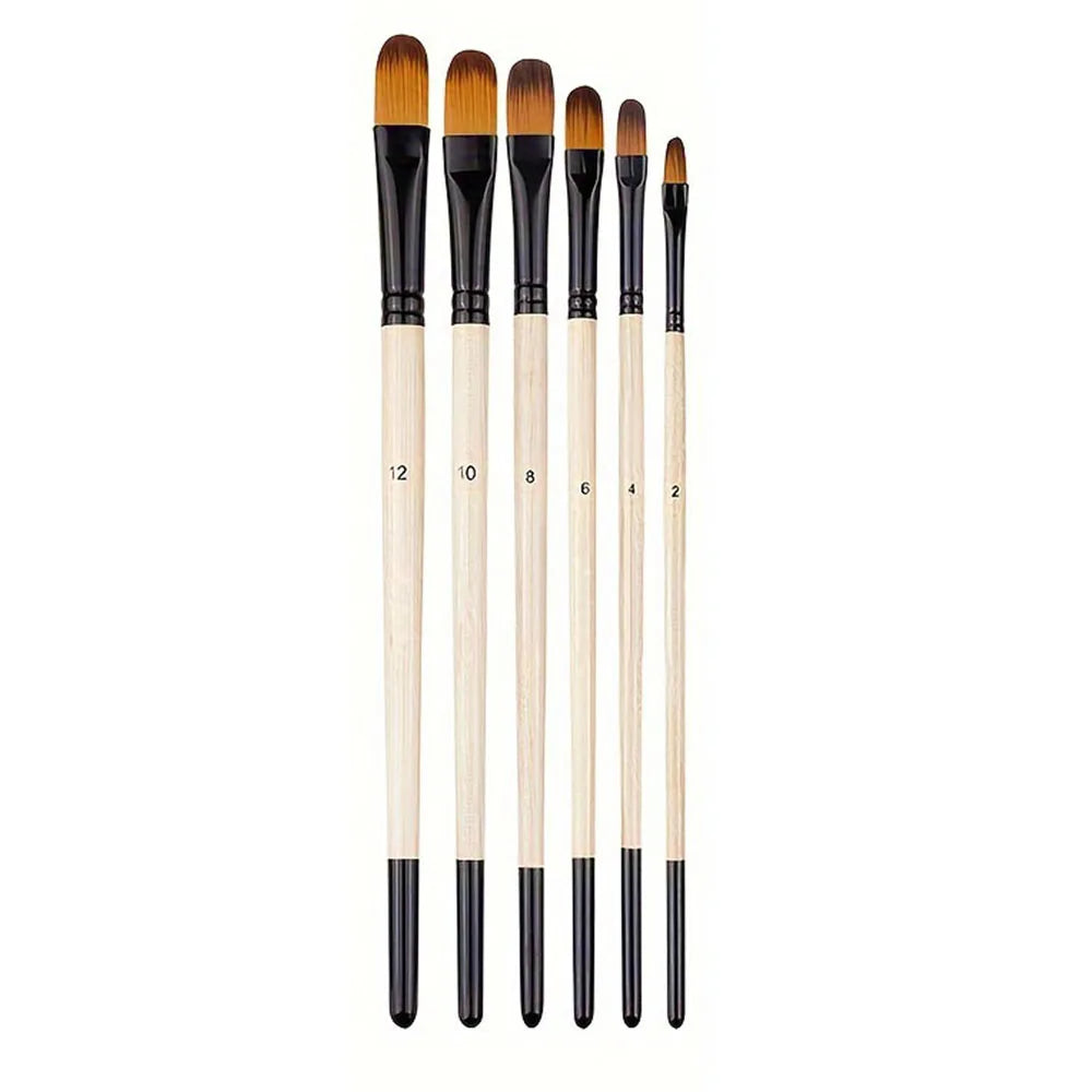 6pcs Artist Paint Brushes Set Artist Paintbrushes For Acrylic Oil Watercolour Acrylic Painting For Body Face Rock Canvas