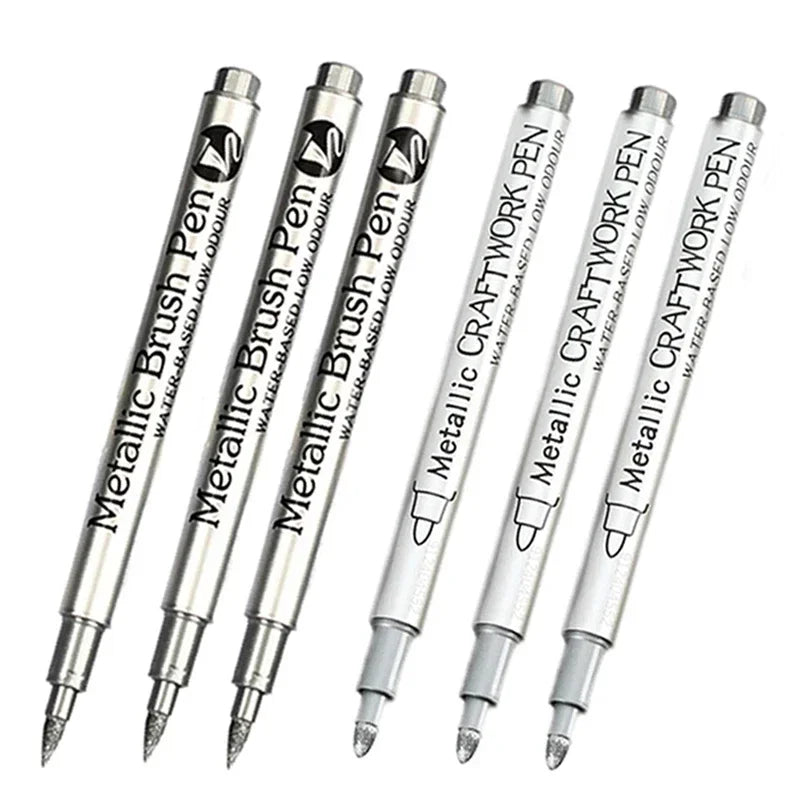4/6pcs Metallic Permanent Marker Pens – Waterproof Gold & Silver Ink for Resin Molds, DIY Crafts & Art Projects
