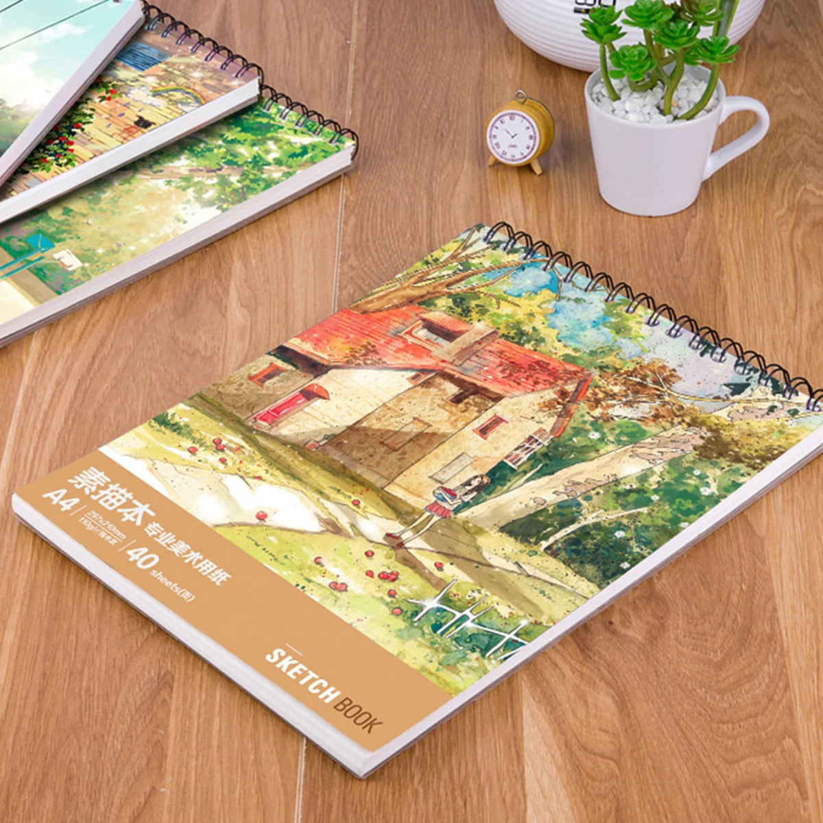 A4 Paper Art Sketch Book, Spiral Coil Book, Office And School Supplies, Drawing Notebook, Stationery,Return To School Season1pc