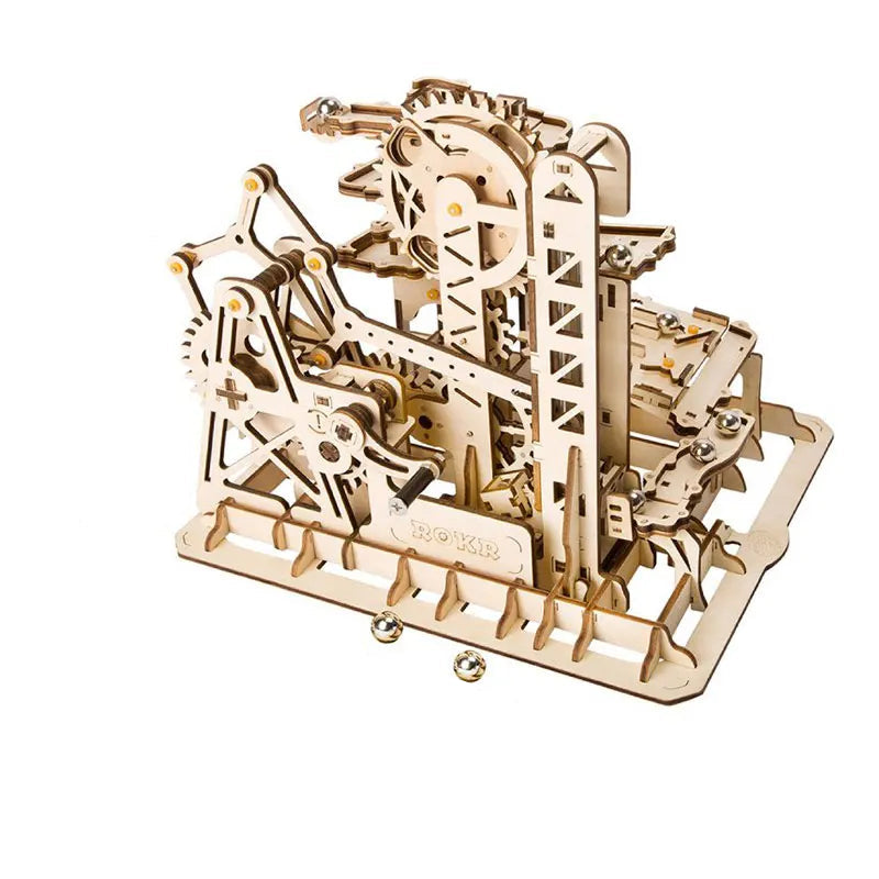 Robotime ROKR Marble Night City 3D Wooden Puzzle Games Assembly Waterwheel Model Toys for Children Kids Birthday Gift