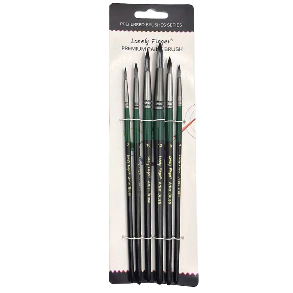 6pcs Artist Paint Brushes Set Artist Paintbrushes For Acrylic Oil Watercolour Acrylic Painting For Body Face Rock Canvas