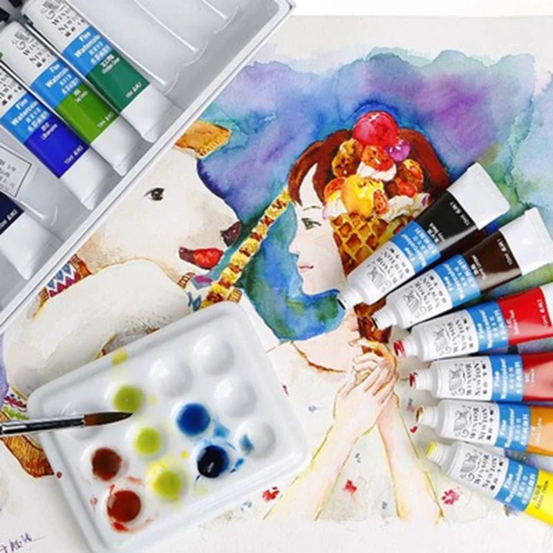 WINSOR&NEWTON Professional Watercolour Painting Paint Fine Smooth High Quality 12/18/24/36 Colors 10ML For Artist Student