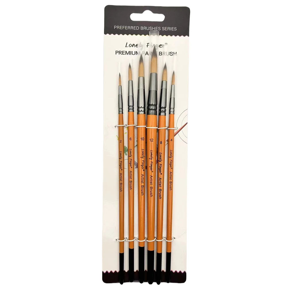 6pcs Artist Paint Brushes Set Artist Paintbrushes For Acrylic Oil Watercolour Acrylic Painting For Body Face Rock Canvas