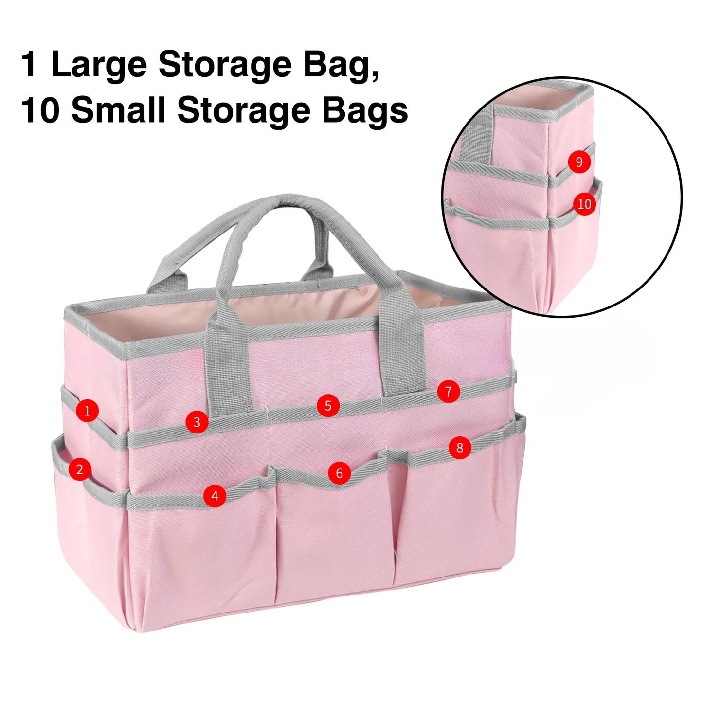 Art Supplies Teacher Portable Storage Bag, Gardening and Trimming Tool Bag, Craft Work Storage Bag, Portable Foldable Tote Pouch