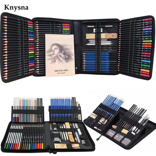 32/40/52/144PCS Colour Pencil and Sketch Pencils Set for Drawing Art Tool Kit Watercolor Metallic Oil Pencil Artist Art Supplies