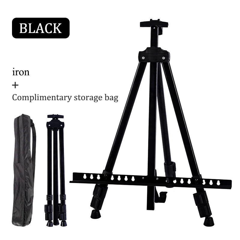 Portable Shrinkable Drawing Board Stand,Metal Easel,Foldable Tripod,Height Adjustable,Art Supplies Sketch tools,160cm Height