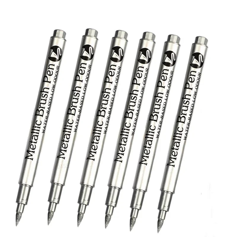 4/6pcs Metallic Permanent Marker Pens – Waterproof Gold & Silver Ink for Resin Molds, DIY Crafts & Art Projects
