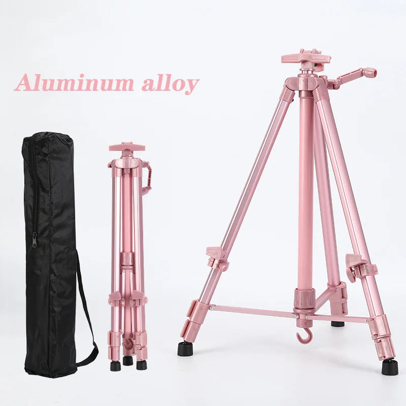 Portable Adjustable Metal Sketch Easel – 50–150CM Foldable Aluminum Stand for Outdoor Painting & Art Supplies