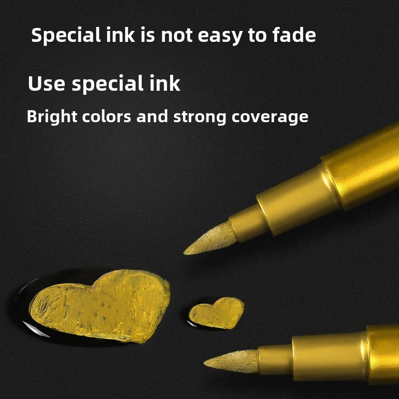 4/6pcs Metallic Permanent Marker Pens – Waterproof Gold & Silver Ink for Resin Molds, DIY Crafts & Art Projects