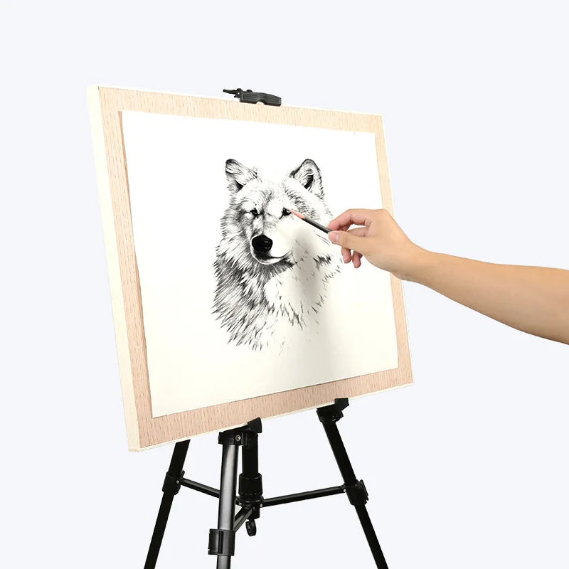 Portable Adjustable Metal Sketch Easel – 50–150CM Foldable Aluminum Stand for Outdoor Painting & Art Supplies