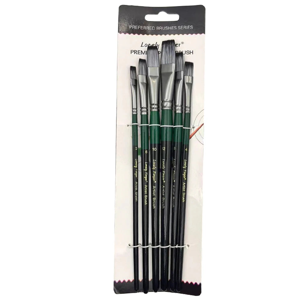 6pcs Artist Paint Brushes Set Artist Paintbrushes For Acrylic Oil Watercolour Acrylic Painting For Body Face Rock Canvas
