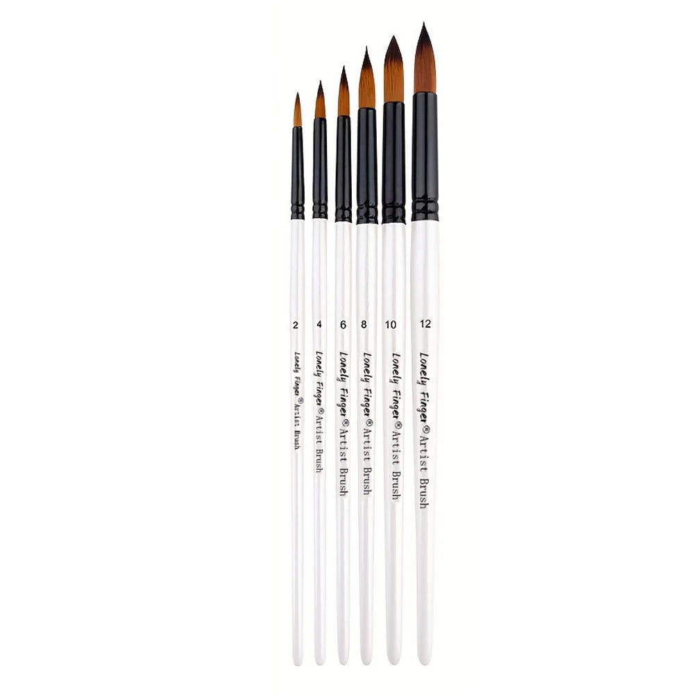 6pcs Artist Paint Brushes Set Artist Paintbrushes For Acrylic Oil Watercolour Acrylic Painting For Body Face Rock Canvas