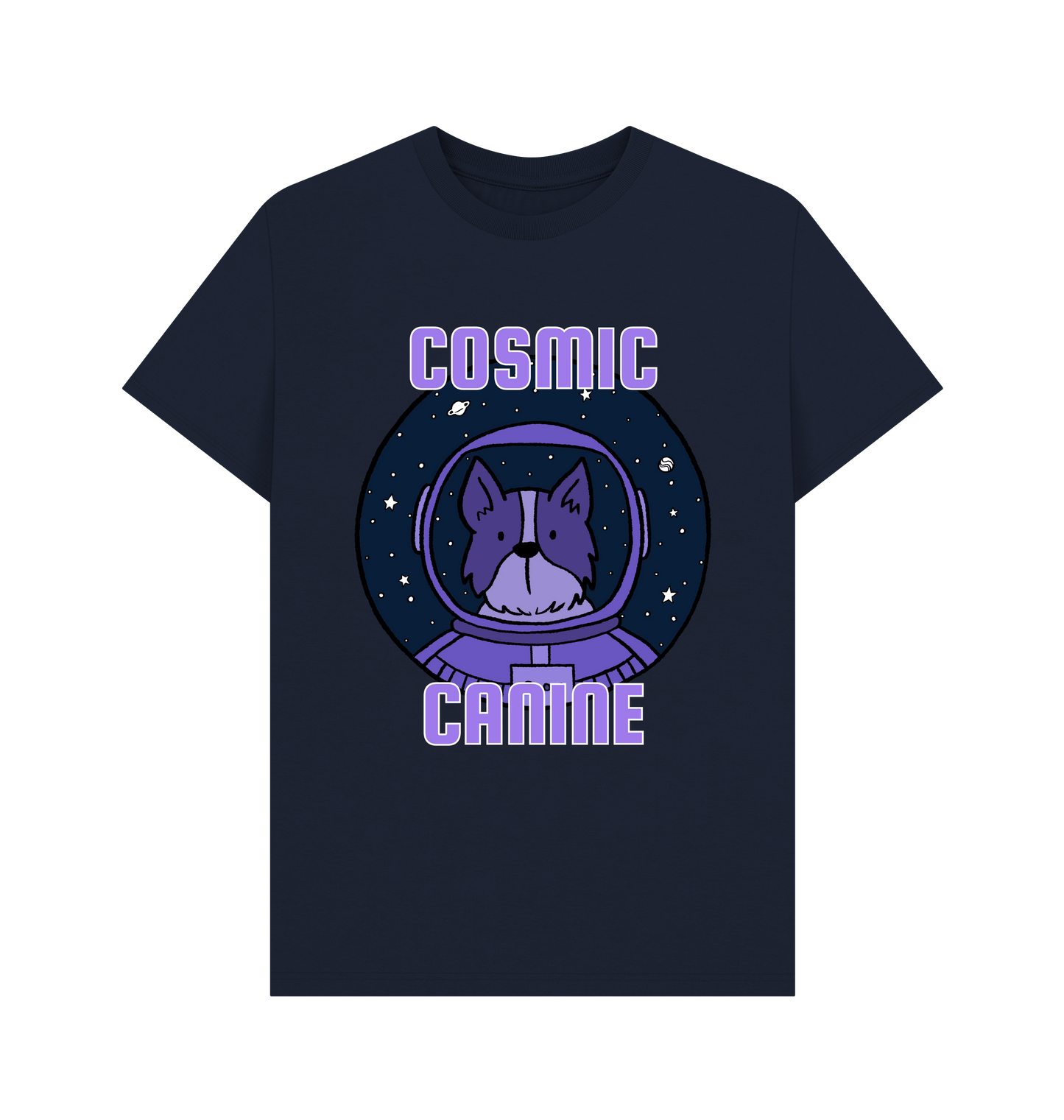 Navy Blue Printed T-shirt Front