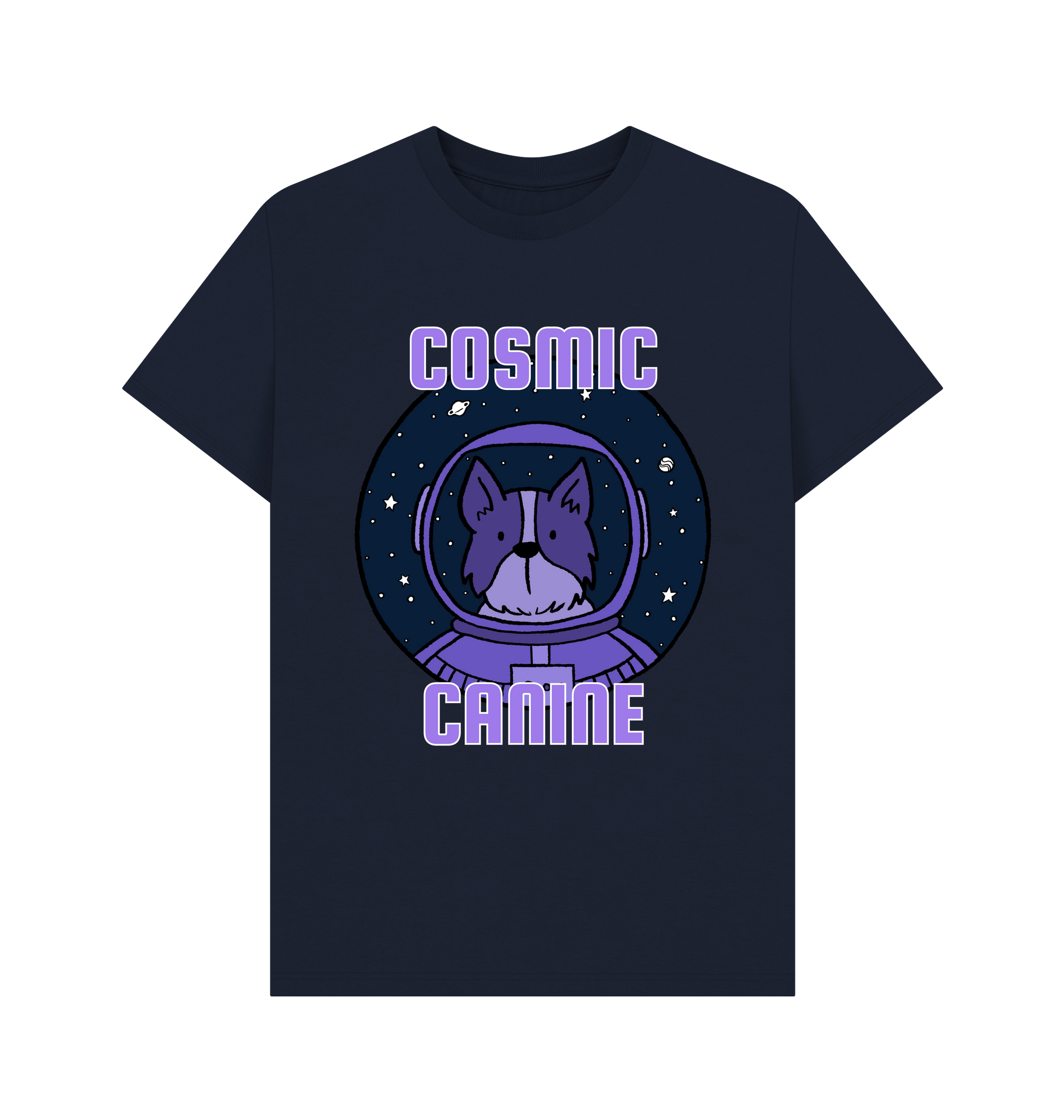 Navy Blue Printed T-shirt Front