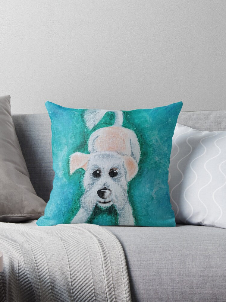 Waffles The Morkie Throw Pillow Cushion