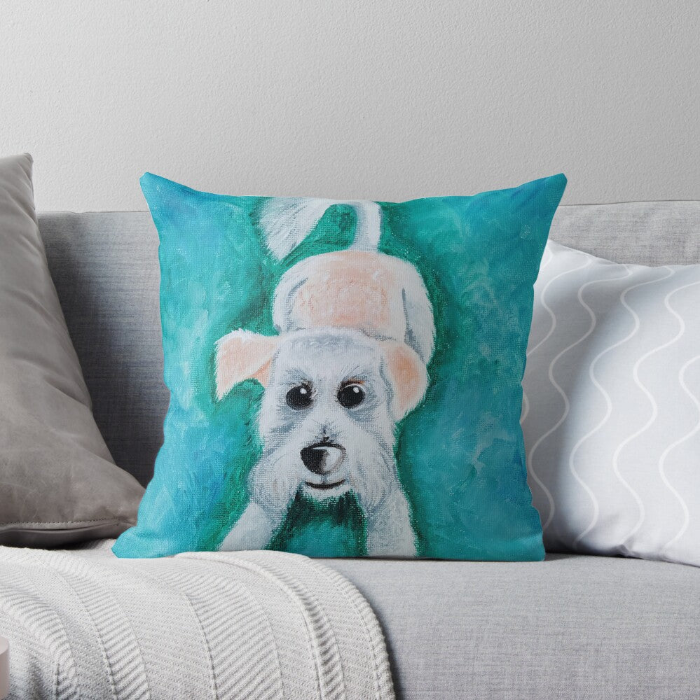 Waffles The Morkie Throw Pillow Cushion