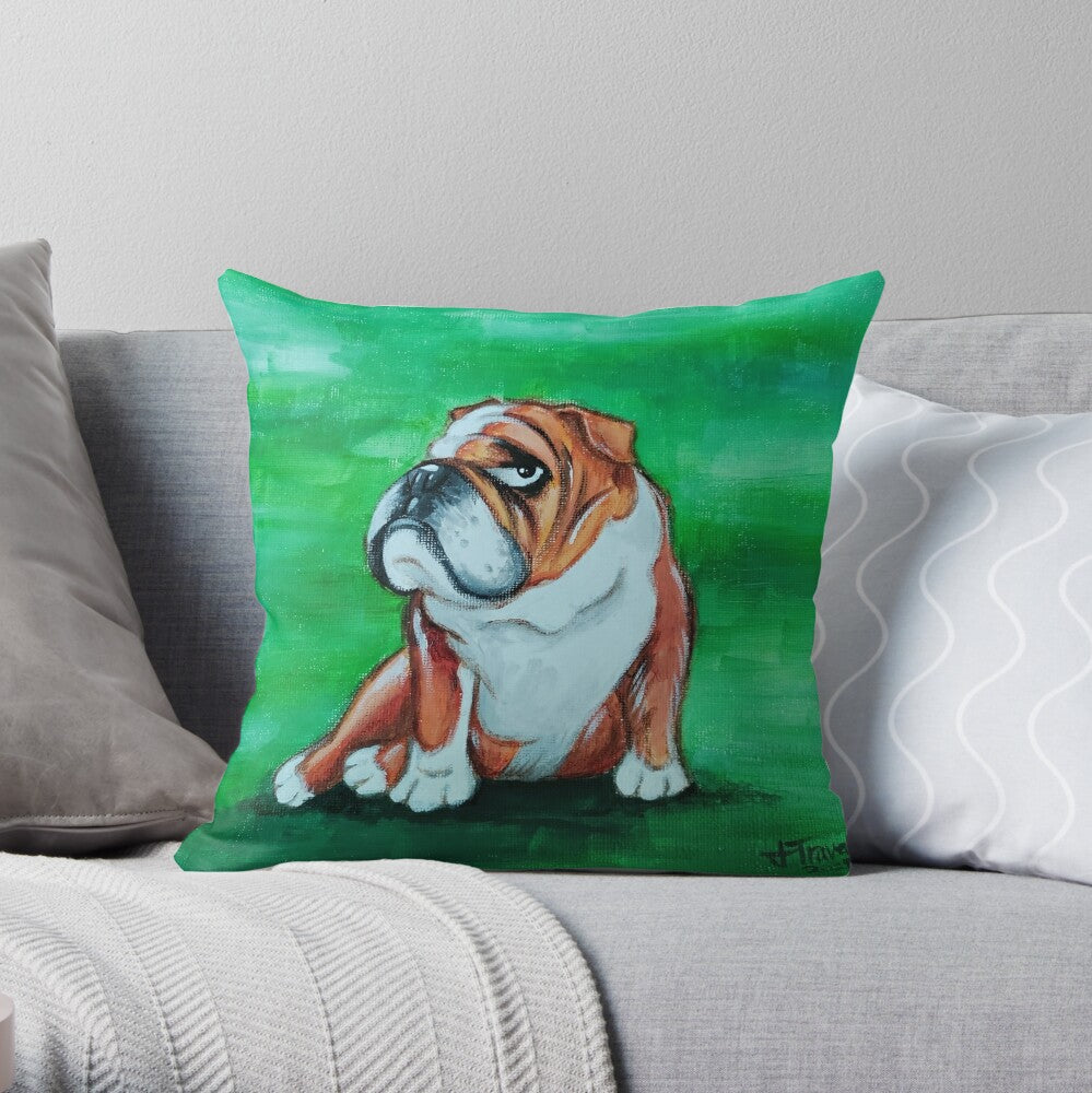 Bronx The Bulldog Throw Pillow Cushion