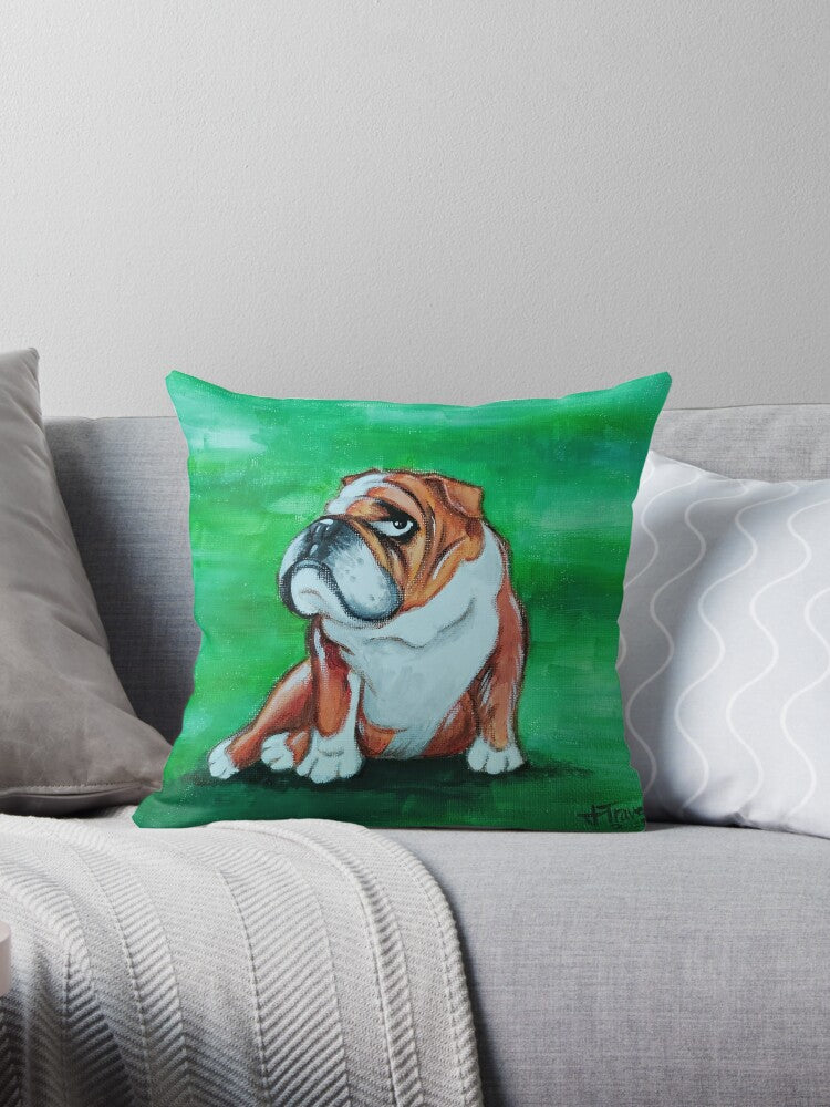 Bronx The Bulldog Throw Pillow Cushion